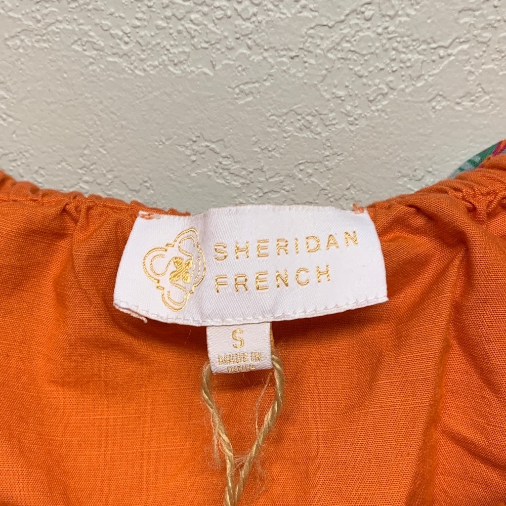 Sheridan French Tropical Orange Palm Tree Crop Top - Picture 2 of 4